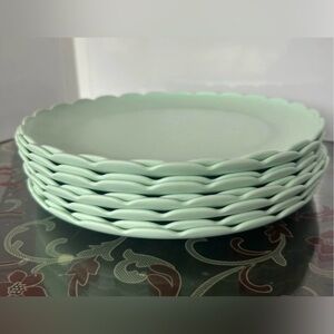 Mint Green Scalloped Edge Dinner Plates